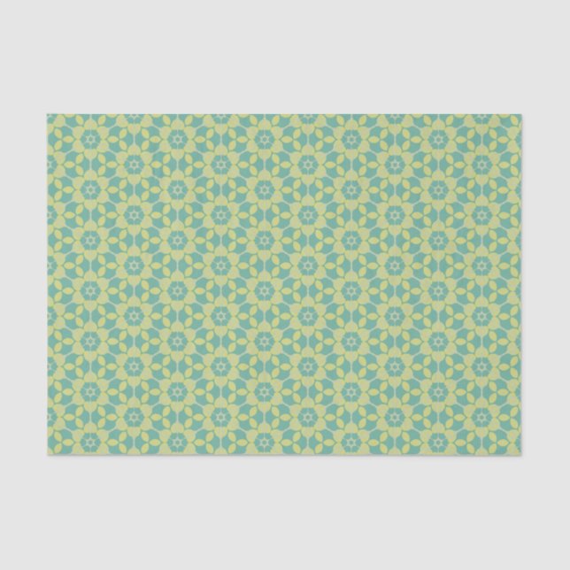 Sunny Leaf Lattice Retro Botanical Tissue Paper (Front)