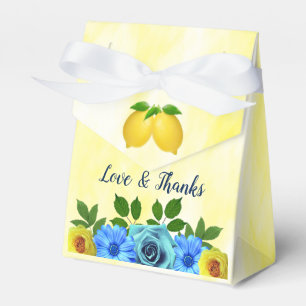 Sunny Lemon Floral Wedding Favor Box