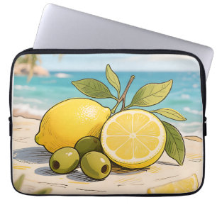Sunny Lemon Olive Beachside Fresh Laptop Sleeve