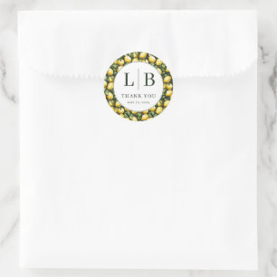 Sunny Lemon Wedding Classic Round Sticker