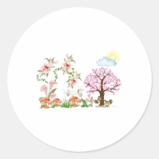 Sunny Lillies Squirrels Playing Sticker 