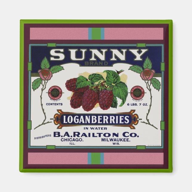 Sunny Loganberry Fruit Magnet (Front)