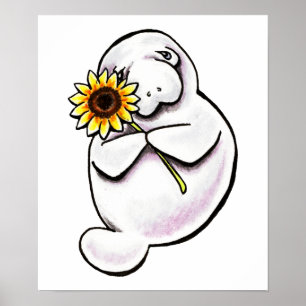 Sunny Manatee Off-Leash Art™ Poster