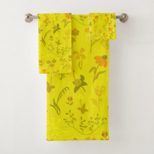 Sunny Meadow Flowers Bath Towel Set