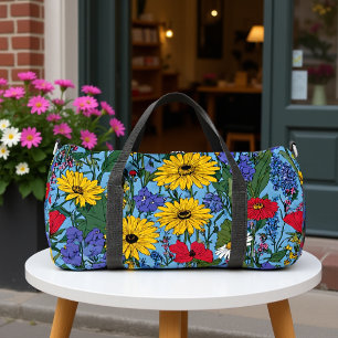 Sunny Meadow Radiant Yellow Sunflowers Duffle Bag