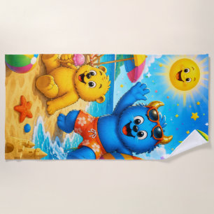Sunny Monster Friends Beach Adventure Day Towel