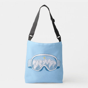 Sunny Mountain Ski Goggles Illustration Crossbody Bag