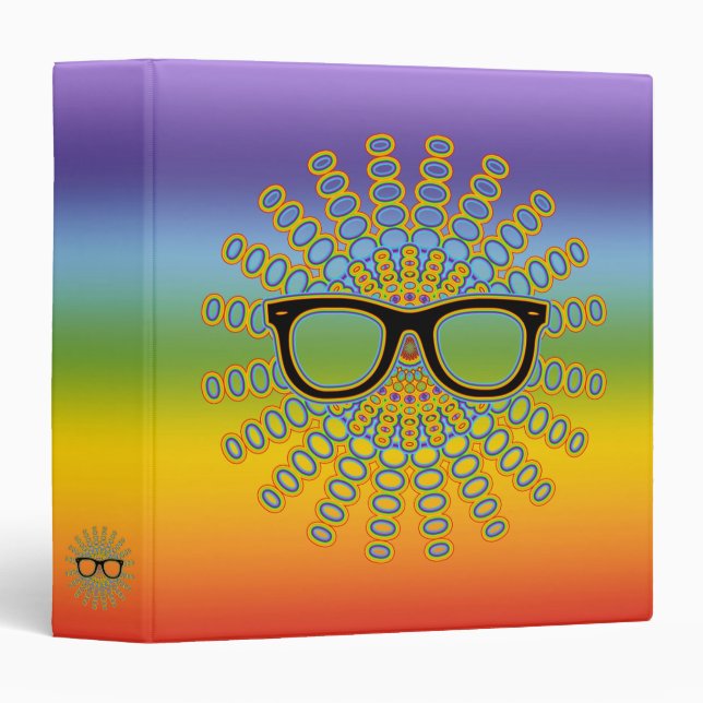 Sunny Nerd Glasses + your backgr. & ideas Binder (Front/Spine)
