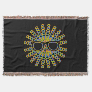 Sunny Nerd Glasses + your backgr. & ideas Throw Blanket