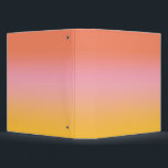 Sunny Ombre Gradient Peach Pink Binder<br><div class="desc">Sunny ombre design in sunset aesthetic. Soft gradient colour transition. Ombre office & school binder</div>