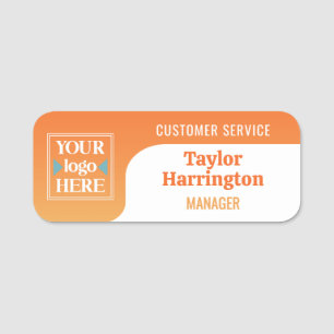 Sunny Orange Add Your Logo Employee Name & Title Tag
