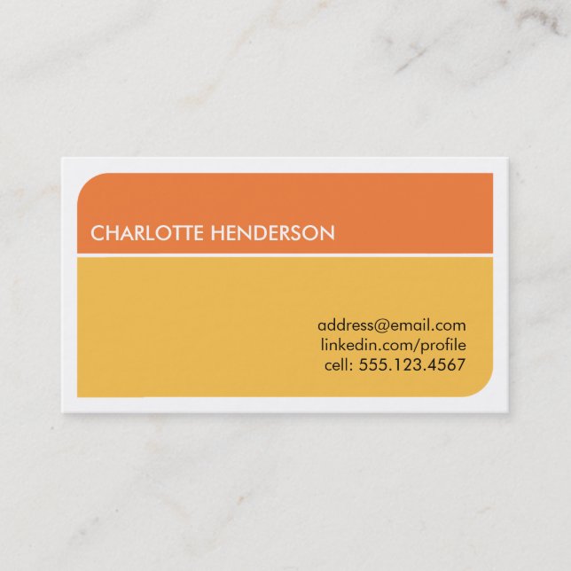 Sunny orange smart student employment resume card (Front)