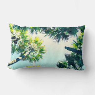 Sunny Palm Trees Sky Namibia Throw Pillow