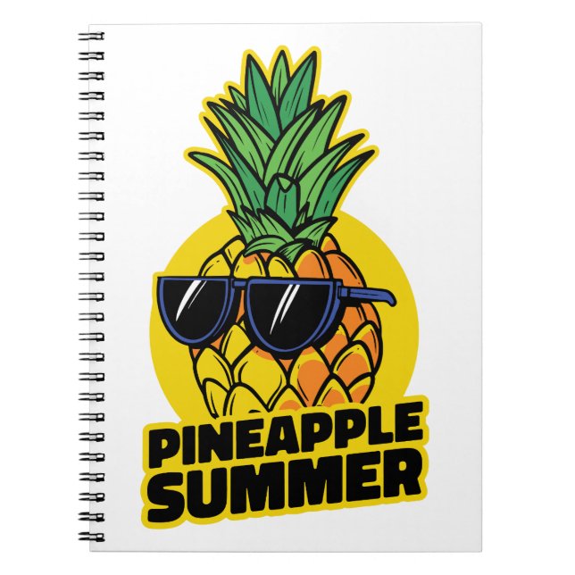 Sunny Pineapple: Summer Vibes with Sunglasses Notebook (Front)