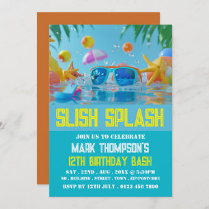 Sunny Pool, Birthday Pool Party Invitation