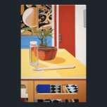 Sunny Pop Potted Plant Still Life Photo Print<br><div class="desc">A vibrant pop art painting of a potted plant on a table,  blending photorealism and Tom Wesselmann’s playful style. Sunlit kitchen vibes meet bold,  contemporary design.</div>