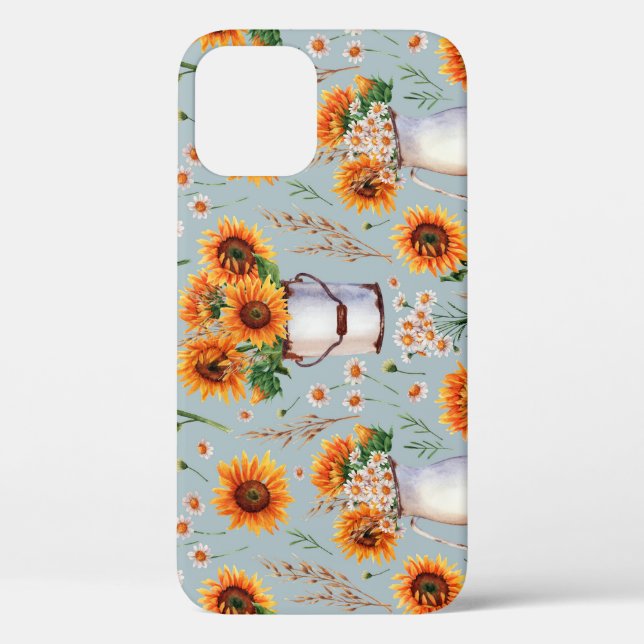 Sunny Rustic Watercolor, Seamless Pattern. Case-Mate iPhone Case (Back)