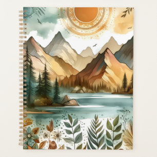 Sunny Rustique Boho Nature Motif Mountain Lake