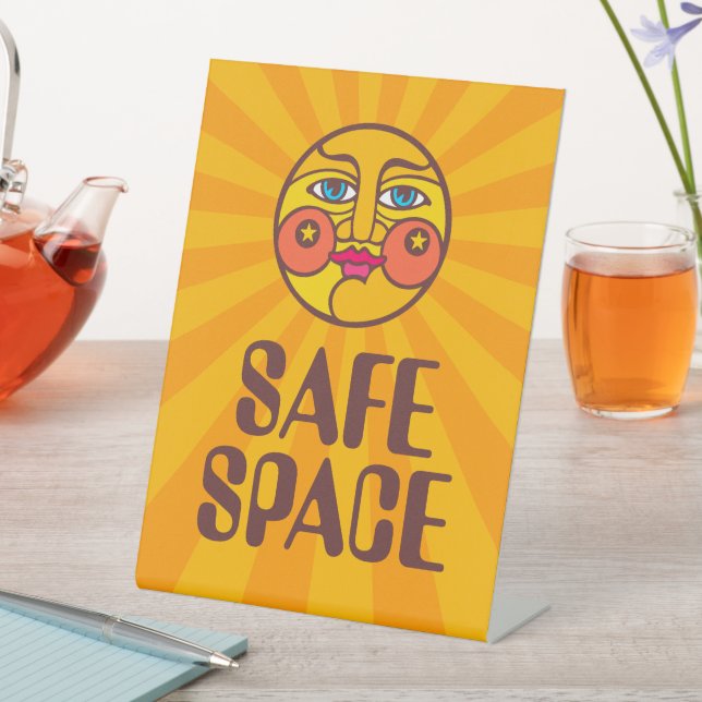 Sunny Safe Space Pedestal Sign (In SItu)