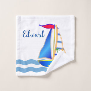 Sunny Sailing Day Custom Bath Towel Set