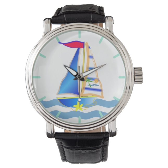 Sunny Sailing Day Custom Watch (Front)