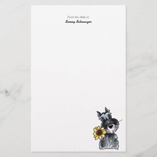 Sunny Schnauzer Classic Stationery (Front)