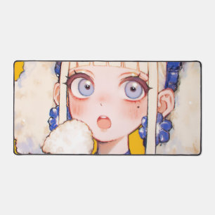 Sunny Scoop Anime Girl with Vanilla Cone Desk Mat