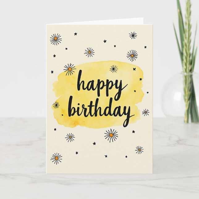 Sunny Script Birthday Card (Front)