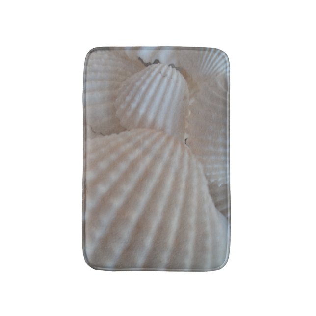 Sunny Seashells Bath Mat Summer Beach Exotic Shell (Front Vertical)