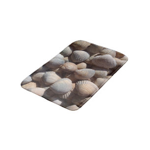 Sunny Seashells, Bath Mat, Summer Beach, Nature Mat