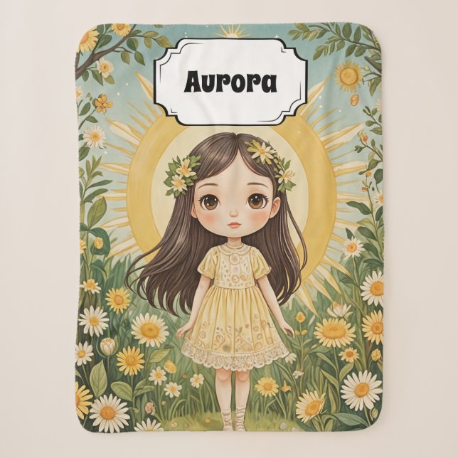 Sunny Serenade Personalized Sherpa Blanket (Front)