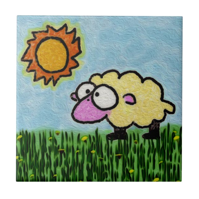 Sunny Sheep Tile (Front)