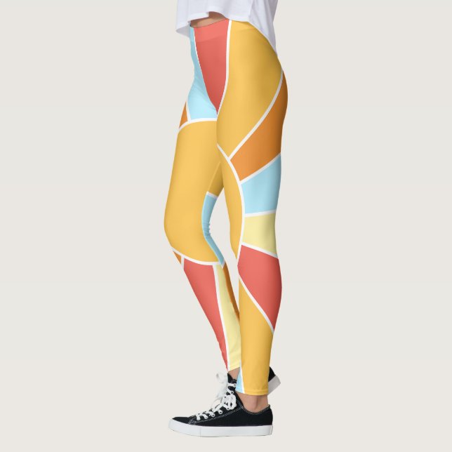 Sunny Shiny Sun Rays Design Leggings (Left)
