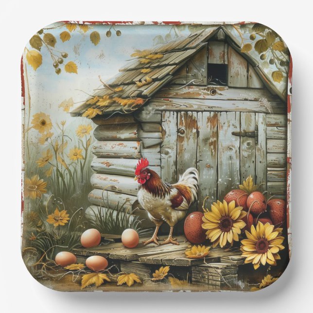 Sunny Side Farmhouse Paper Plate (Front)