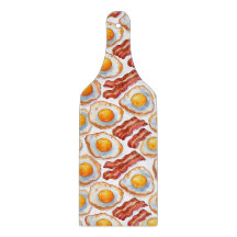 Sunny Side Up & Crispy – Watercolor Eggs and Bacon