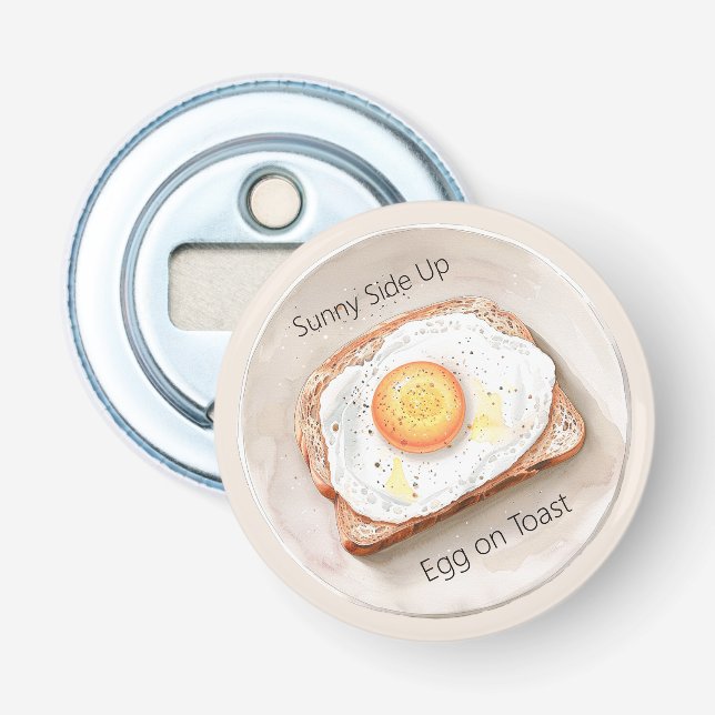 Sunny Side Up Egg on Toast Bottle Opener (Front)