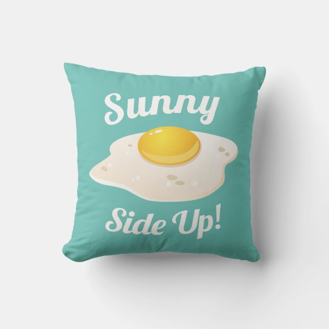 Sunny Side Up Fried Egg Breakfast Throw Pillow (Front)