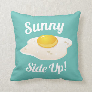 Sunny Side Up Fried Egg Breakfast Throw Pillow