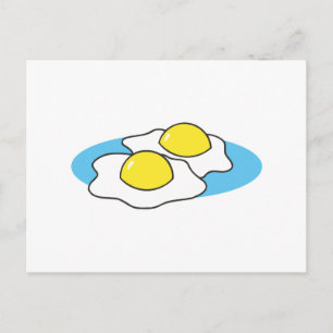 sunny side up fried eggs postcard