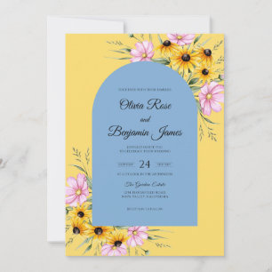 Sunny Sky Sunflower Eucalyptus Wedding Invitation