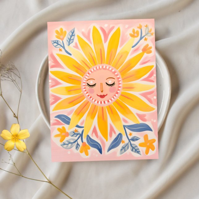 Sunny Smiles : Carte postale Whimsical Sunflower (Créateur téléchargé)
