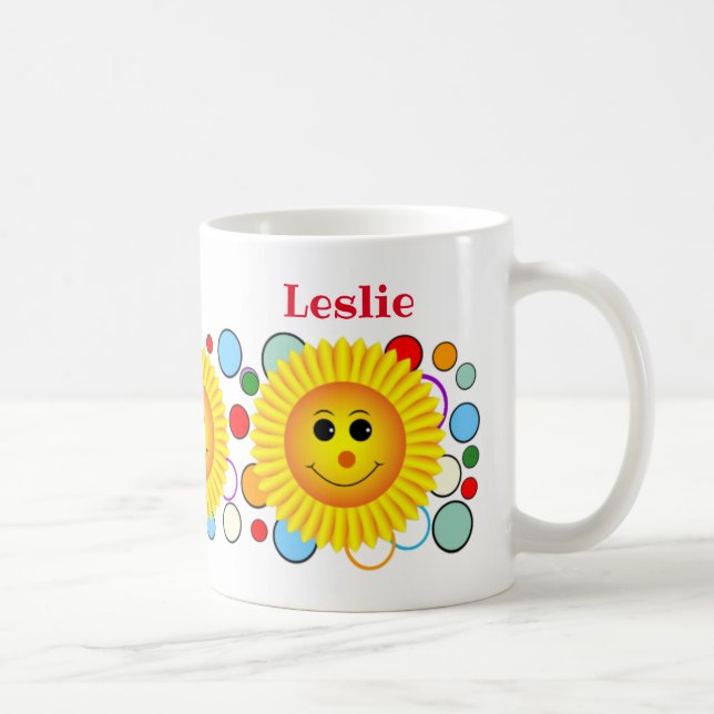 Sunny Smiles Custom Text Coffee Mug (Right)