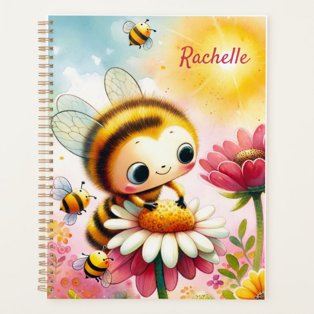 Sunny Smiles Customizable Bee-Themed   Planner (Front)