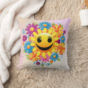 Sunny Smiles Throw Pillow