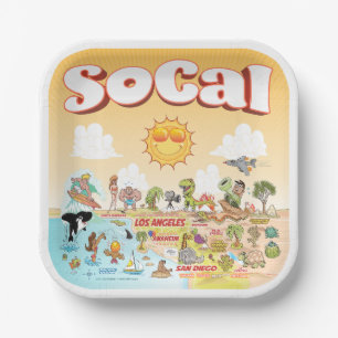 Sunny SoCal Paper Plate