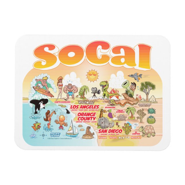 Sunny SoCal Souvenir Magnet (Horizontal)