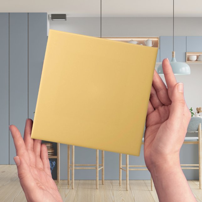 Sunny Soft Muted Yellow Color Tile (muted yellow decorative tiles)