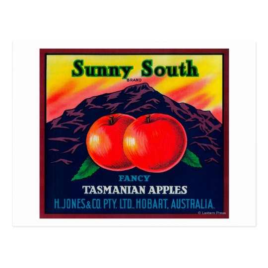 Sunny South Apple LabelHobart, Australia Postcard
