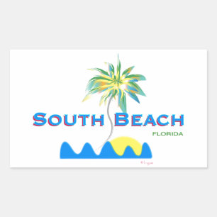Sunny South Beach, Florida Sticker
