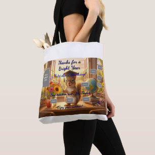 Sunny Squirrel End of Year Teacher Appreciation Tote Bag